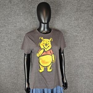Adorable - Disney Charcoal T-Shirt with Distressed Sketch "Winnie the Pooh"